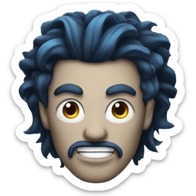 Hades the lord of the underworld, with blue flame hair sticker