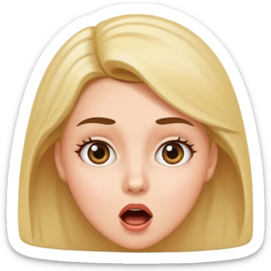 woman with a surprised face sticker