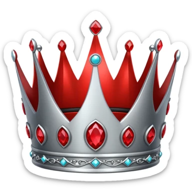 only sliver crown with red gems more gems sticker