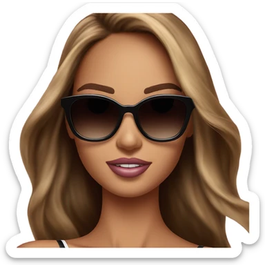 Photo of Victoria secret model posing with sunglasses  sticker