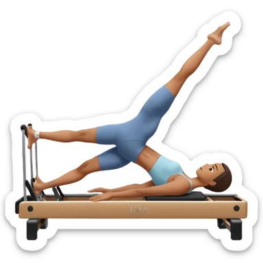 pilates reformer with person exercising sticker
