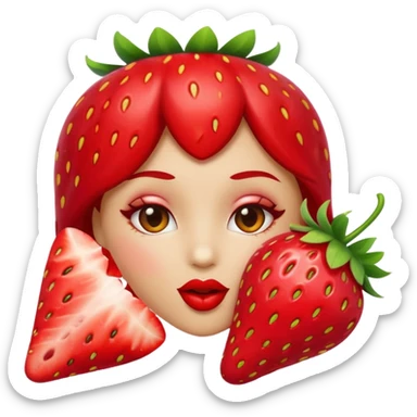 strawberry 🍓 and red kiss 💋 fashioned stylish little emoji for “slay” reaction sticker