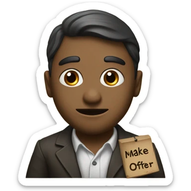 Pepega with a sign saying “Make an Offer” sticker