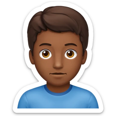 Crie um menino com cabelo castanho escuro com os olhos azuis sticker
