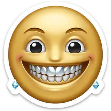 Emoji with diamond grillz sticker