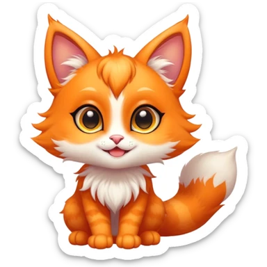 Kawaii bright fantasy ethereal anthro feline fursona animal creature sticker