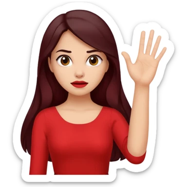I want the woman to look like she is rejecting something. She is holding her hand up like "nope" and looking unimpressed and sassy sticker
