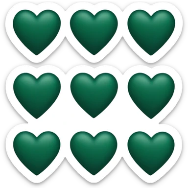 dark green heart sticker