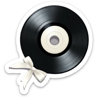  vinyl record with white bow sticker