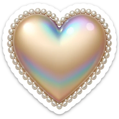 beige heart surrounded by pearls sticker