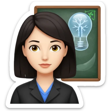 Young, beautiful, dark-haired high school biology teacher sticker