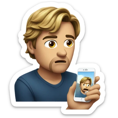 scared leonardo di caprio look at his iphone sticker