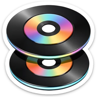 two black computer disk sticker