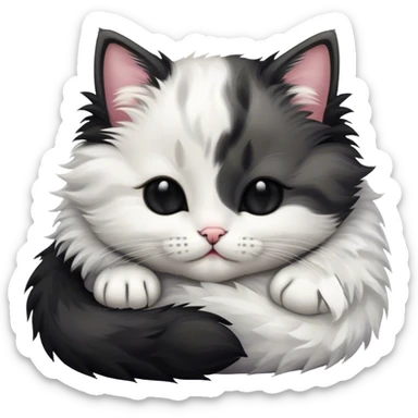 funny kitten sleeping sticker