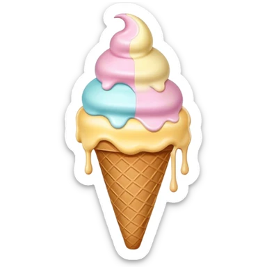 Melted pastel ice cream sticker