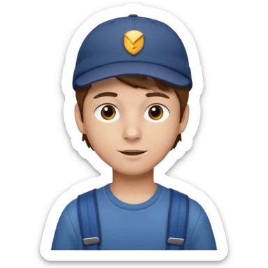 Un niño con gorra pelo castaño  sticker