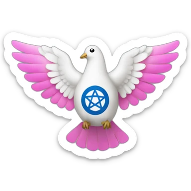 Israel flag and pink dove of peace sticker