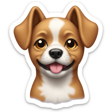 dog with bow on ear sticker