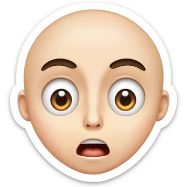 face with wide open eyes and open mouth, shocked expression sticker