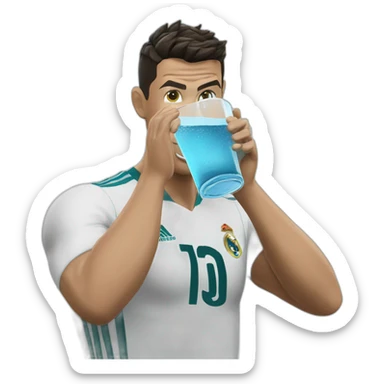 Cristiano Ronaldo Tomando Agua sticker