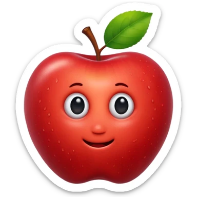 worm make a hole on a apple sticker