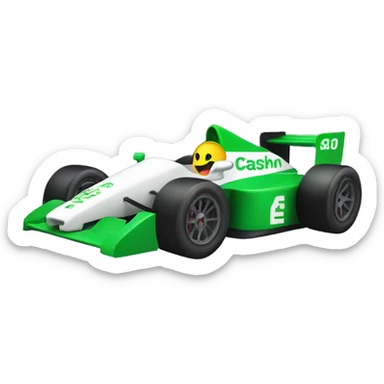 Formula racecar with the CashApp logo sticker