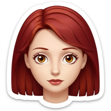 Westie with dark red hair and hazel eye woman sticker