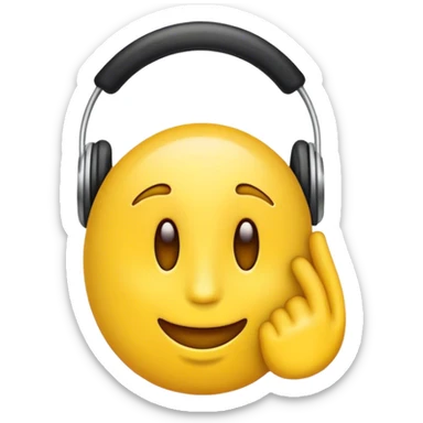 Un emoji écoutant de la musique  sticker