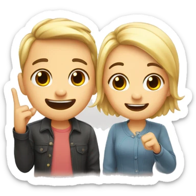 Cute love hand gestures couple  sticker