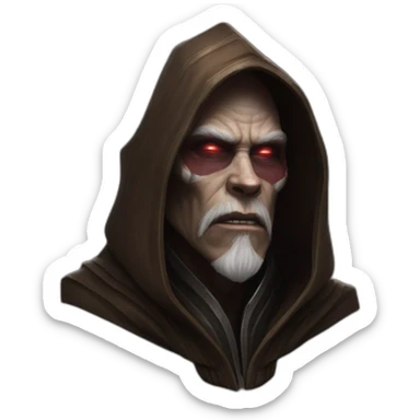 hyperrealist sith jedi in world of warcraft sticker