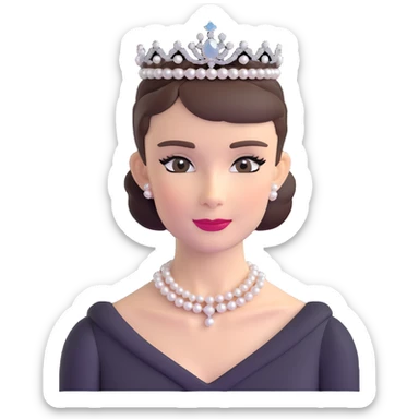 Audrey Hepburn iconic Breakfast at Tiffany's look with tiara and pearls sticker