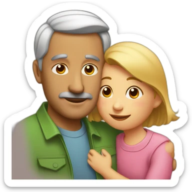 Papá abraza a hija hija sticker
