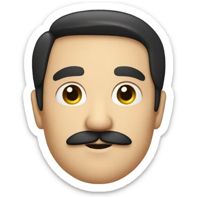 a dark-haired German with a square-shaped mustache sticker