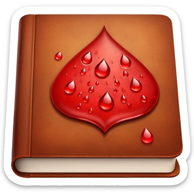 Brown book with blood droplets  sticker