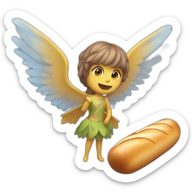 Une fée avec ses ailes et une baguette magique sticker