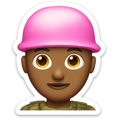 soldier in camouflage with pink bow on head sticker