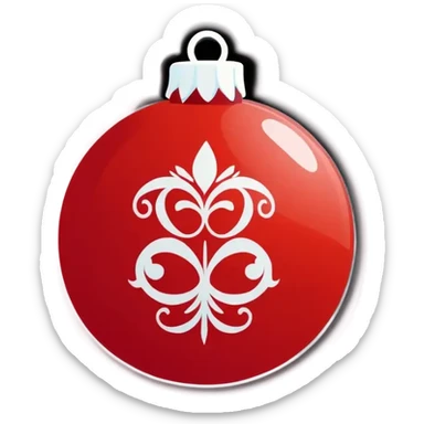 I want a red simple ornament sticker