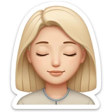 peaceful face with closed eyes and a gentle smile sticker
