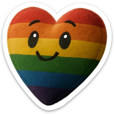 rainbow pride heart, plush portrait style, sparkle effect, no text sticker