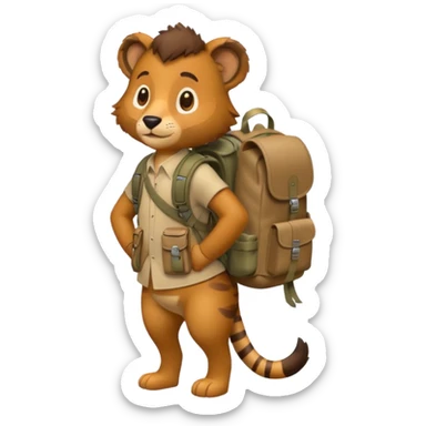  Safari Animal with Backpack  sticker