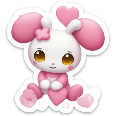 my melody hearts sticker