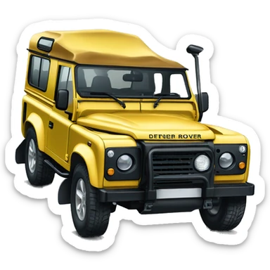 Yellow Land Rover Defender 90 sticker