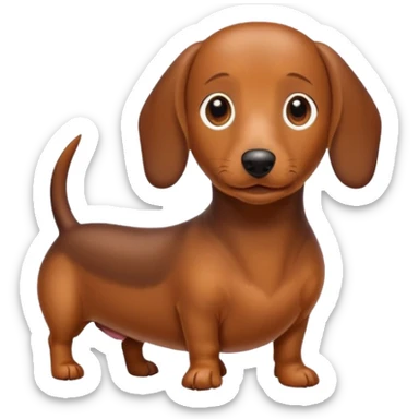 Small brown wiener dog  sticker