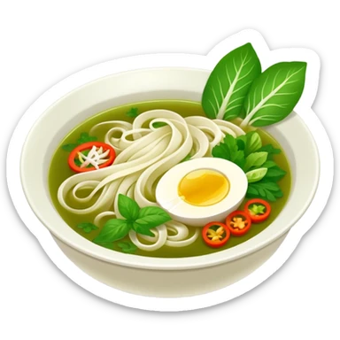 Khmer Noodle Num Banh Jok green broth with no meat or eggs sticker
