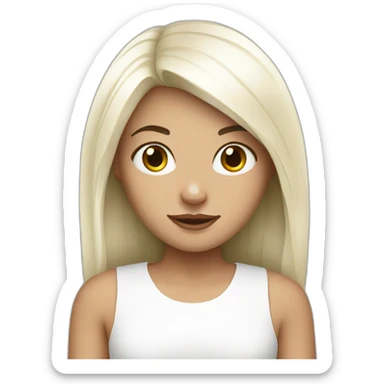 White Vegan girl sticker