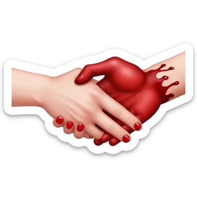 handshake, blood on one of the hands sticker