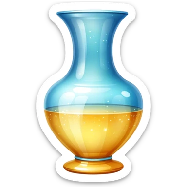 Sparkly glossy glass vase pot sticker