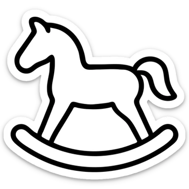 A traditional wooden rocking horse toy for children sticker