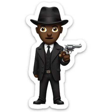 mafia member with revolver sticker