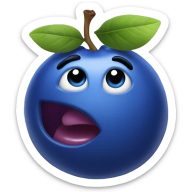 Blueberry with huge fake lips sticker